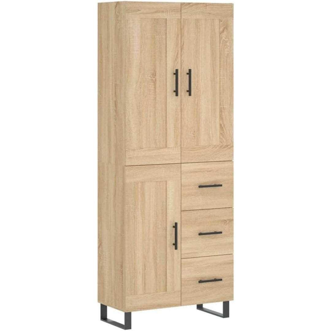 Geschlossener Stauraum an dem Sideboard aus Samt und Metall