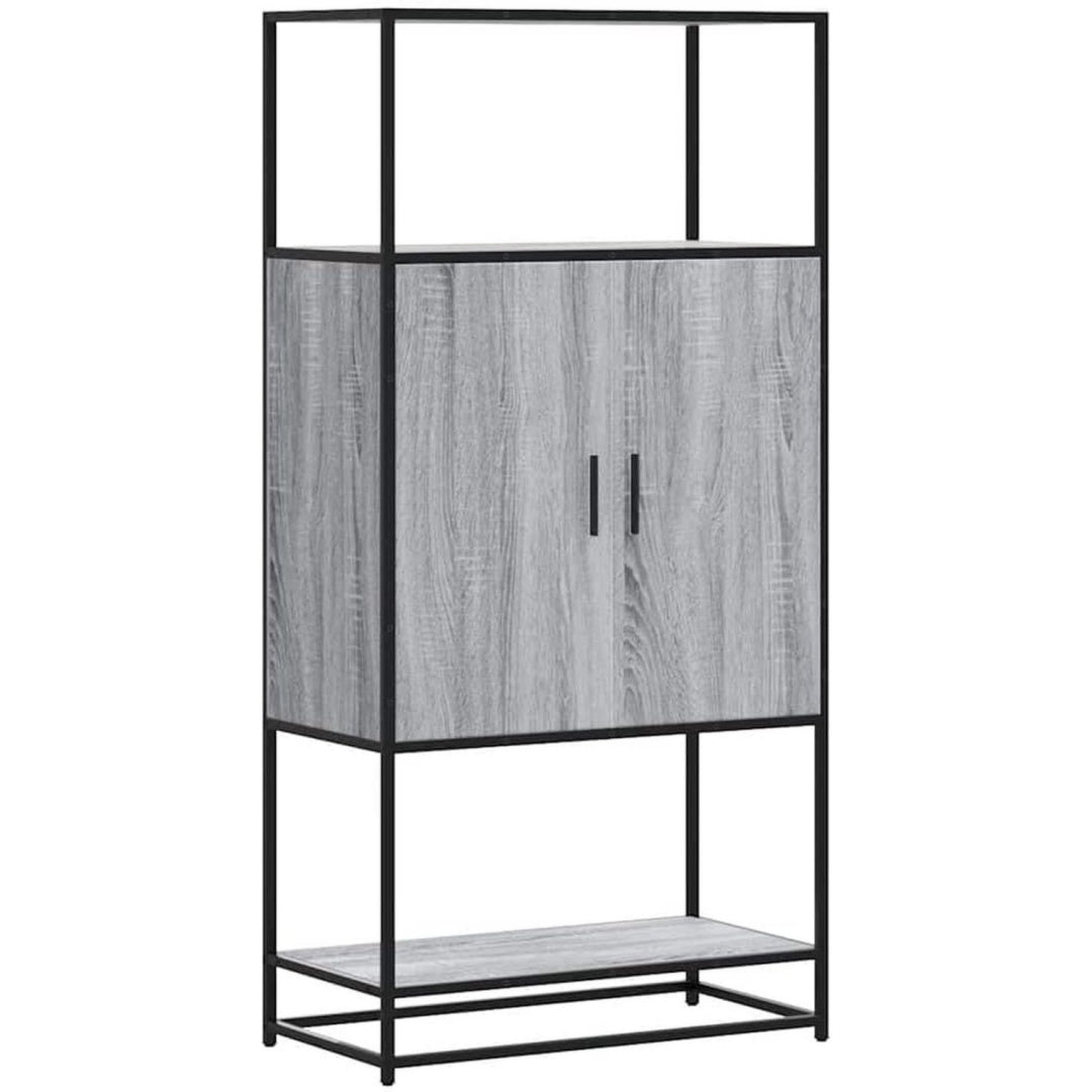 Sideboard in Grau mit einem Metallgestell