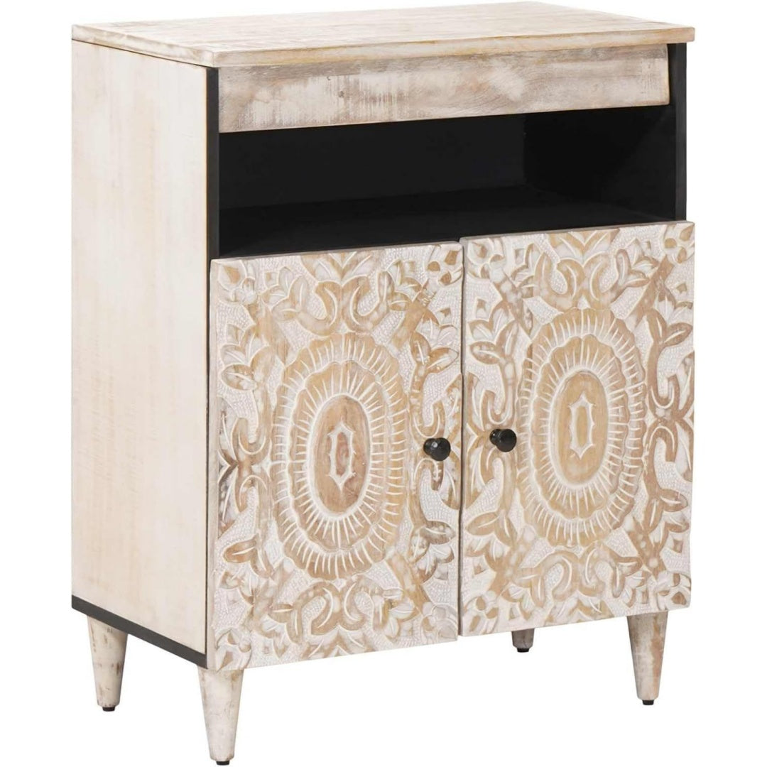 Sideboard mit offenen Ablagen, 2 Tueren und geschlossenem Stauraum