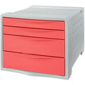 Sideboard mit den Massen 69.1 x 56.6 x 45.2 cm in Rot und Silber