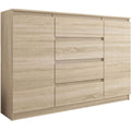 Bei dem Sideboard stehen grifflose Fronten im Mittelpunkt