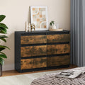 Sideboard in Schwarz und Braun mit 6 Schubladen
