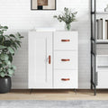 Sideboard aus Metall in Weiss mit den Massen 69.5 x 34 x 90 cm