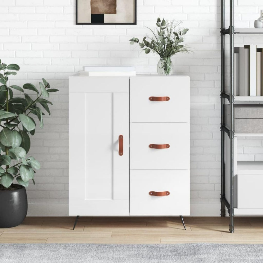 Sideboard aus Metall in Weiss mit den Massen 69.5 x 34 x 90 cm