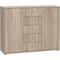 Eine Wandmontage und 5 Schubladen bestimmen das Sideboard