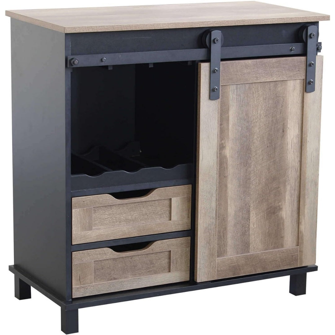 2 Schubladen praegen das Sideboard in Grau und Schwarz
