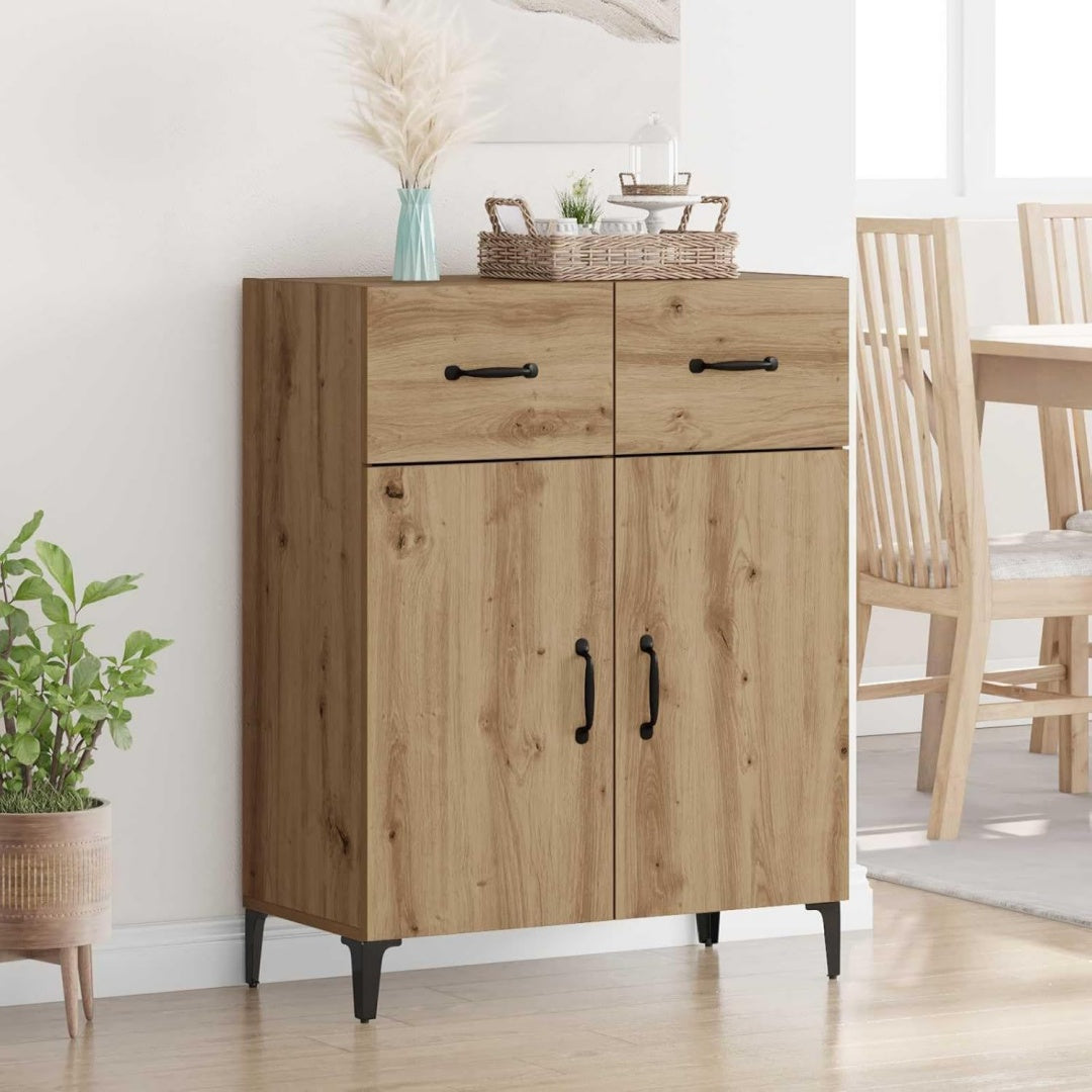 Schubladen und geschlossenen Stauraum an dem Sideboard mit den Massen 69.5 x 34 x 90 cm