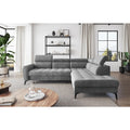 Sofa aus Samt und Stoff in Grau