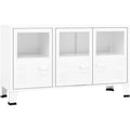 Sideboard aus Metall und Glas mit verstellbaren Ablagen