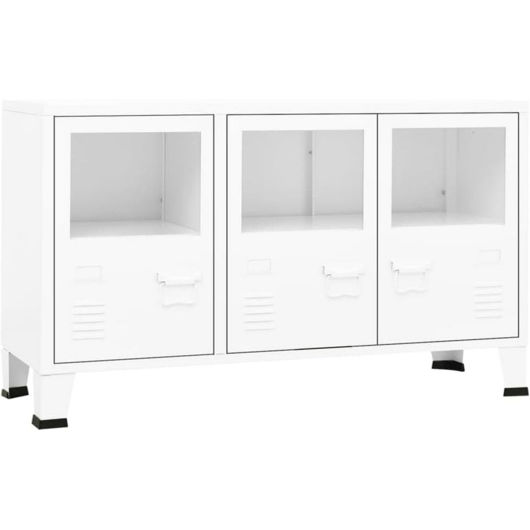 Sideboard aus Metall und Glas mit verstellbaren Ablagen