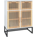 Sideboard mit strukturierten Fronten und einem Metallgestell