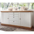 Sideboard in Weiss und Eichenbraun mit Schubladen