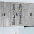 Wandschrank in Betongrau mit geschlossenem Stauraum