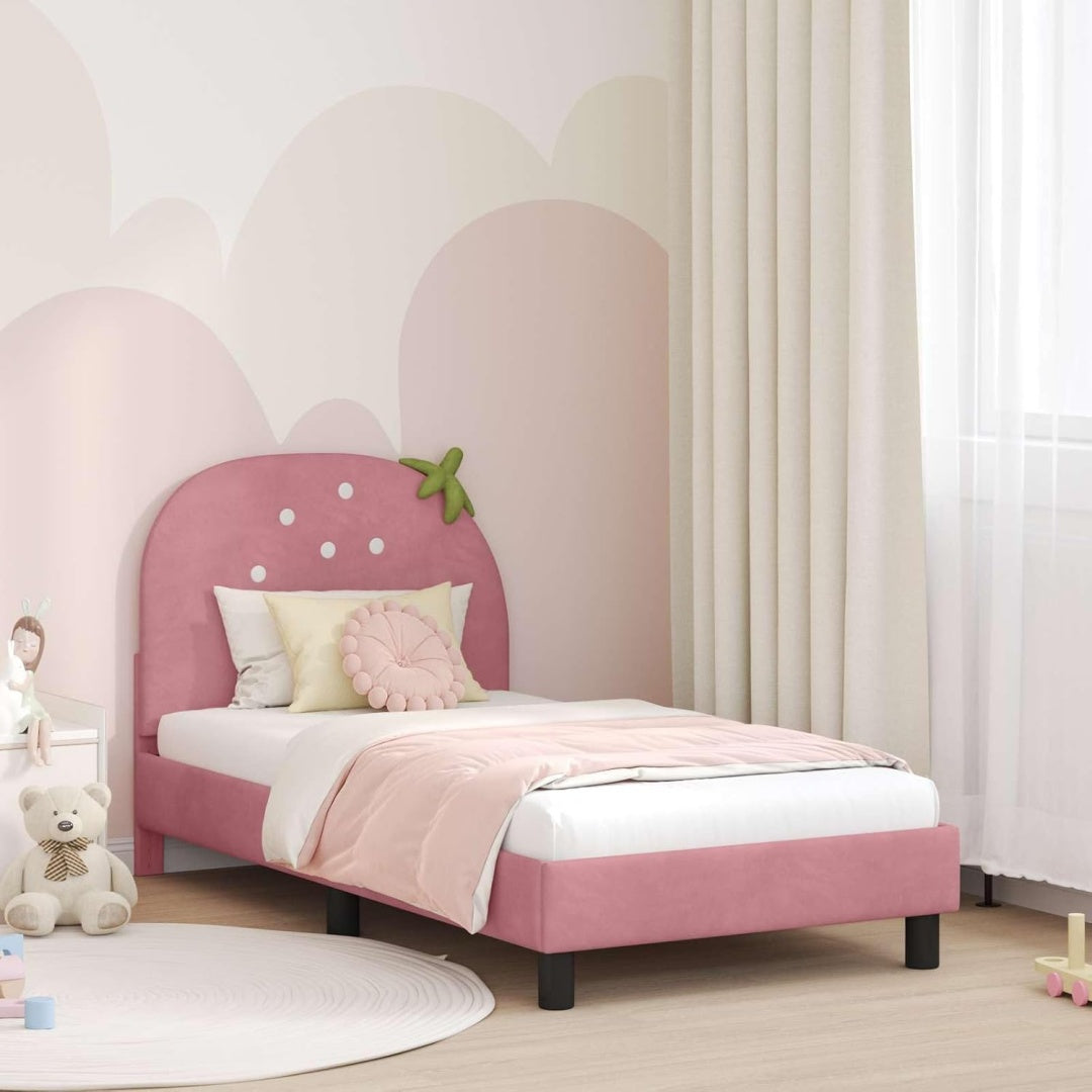 Boxspringbett mit den Massen 80 x 160 cm in Rosa