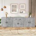 Das Sideboard misst 80 x 33 x 70 cm in Betongrau